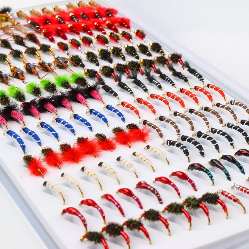 FAISOX Nymphs for Fly Fishing Flies 168pcs Kit Accessories Lures Trout with Fly Box - Image 3